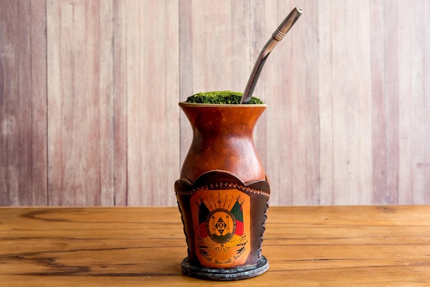 Traditioneller Gaucho Chimarrao Yerba Mate Tee Symbol des Bundesstaates Rio Grande do Sul