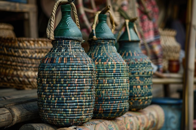 Traditioneller gewobener Tai-Wasserflaschenträger aus Osttimor