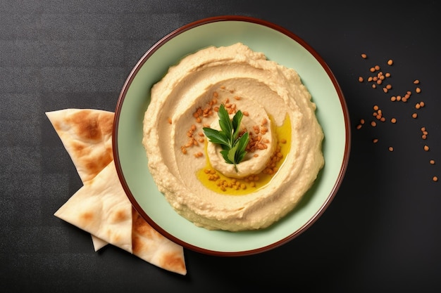 Traditioneller hausgemachter Hummus isoliert auf Weiß