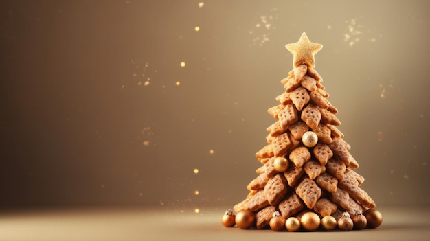 Traditioneller Lebkuchenplätzchen-Weihnachtsbaum, hausgemachte, süß dekorierte Kekse mit Zuckerguss