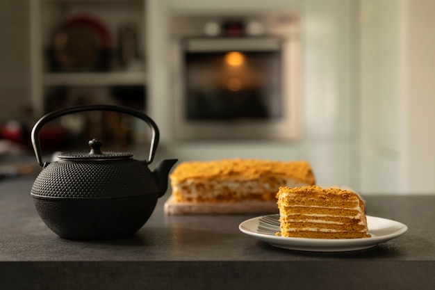 Foto traditioneller russischer honigkuchen