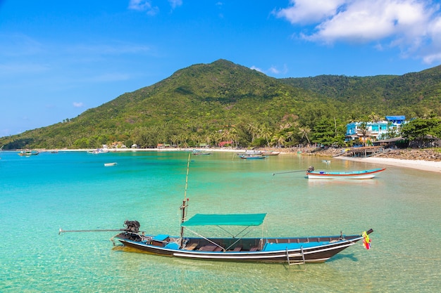 Traditionelles Fischerboot auf Koh Phangan Insel, Thailand