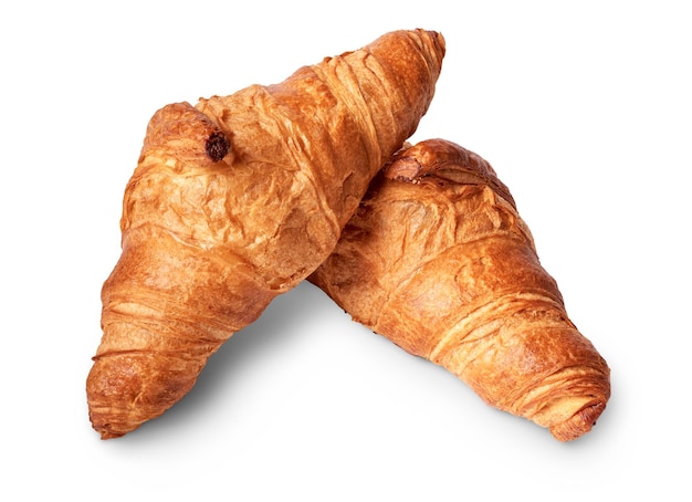 Traditionelles französisches Croissant auf weißem Hintergrund