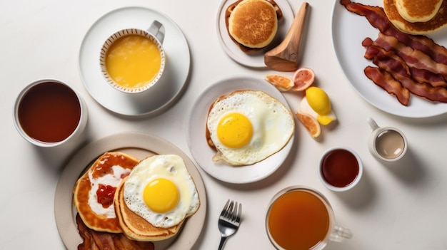 Traditionelles Frühstück mit Eiern Illustration AI GenerativexA