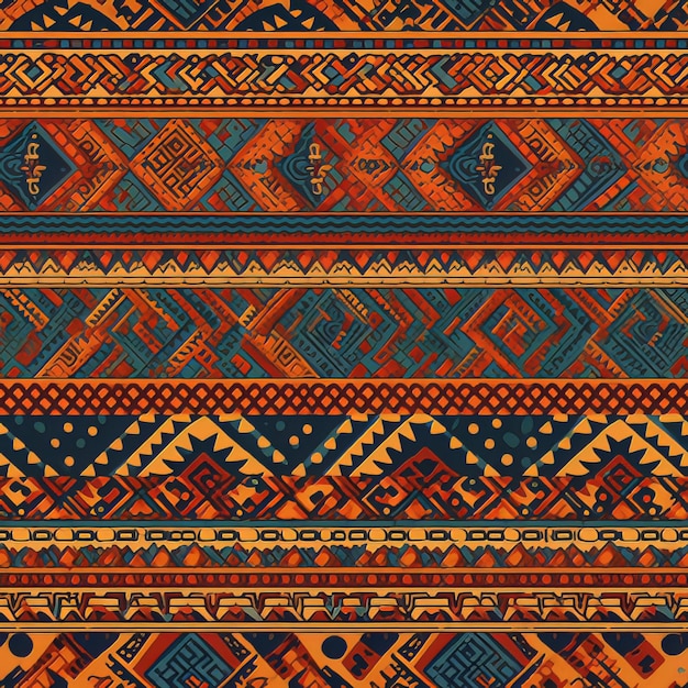 Traditionelles geometrisches Inka-Muster mit lebendigen Farben
