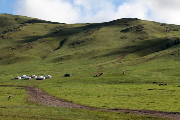 Traditionelles Ger im Orchon-Tal in der Zentralmongolei