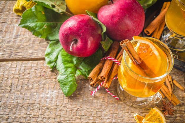 Traditionelles Herbst-Winter-Alkoholgetränk. Scharfer und würziger Apfelwein.