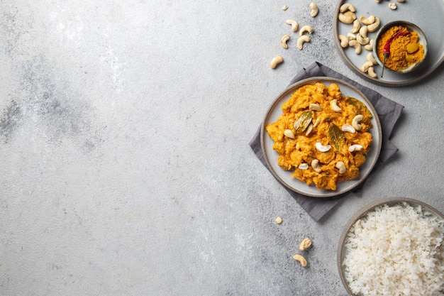 Traditionelles indisches Essen, Lamm-Korma mit Cashew