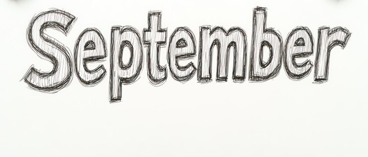 Foto una traducción artística de la palabra septiembre que hace hincapié en la creatividad y el estilo