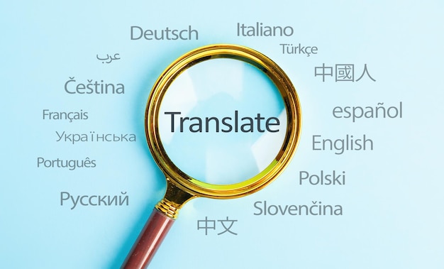 Traduzir o conceito de pesquisa de tradução de idioma internacional de texto com o conceito de lupa de