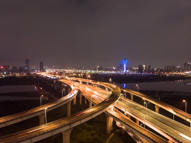 Traffic aerial view em taiwan