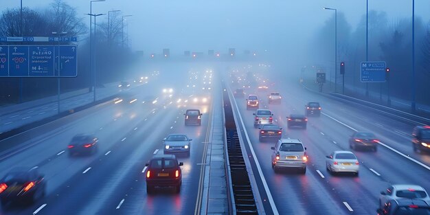 Foto tráfico mínimo en la autopista m cerca de londres en las mañanas de mitad de semana concepto de tráfico actualizaciones de la autopista condiciones de londres commute por la mañana rush seguridad vial