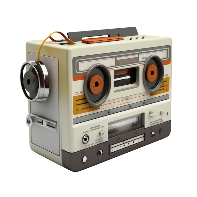 Tragbarer Retro-Stereo-Boombox-Radio-Kassettenrecorder der 80er Jahre