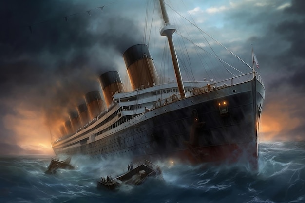 Trágico naufrágio do RMS Titanic AI