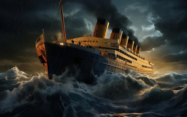 Trágico viaje El Titanic se enfrenta a una furiosa IA generativa oceánica