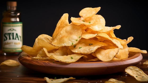 Un trago visualmente tentador de papas fritas con sabor a sal y vinagre.