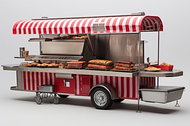 Foto trailer-food-lkw mit seitenansicht mit barbecue-grill