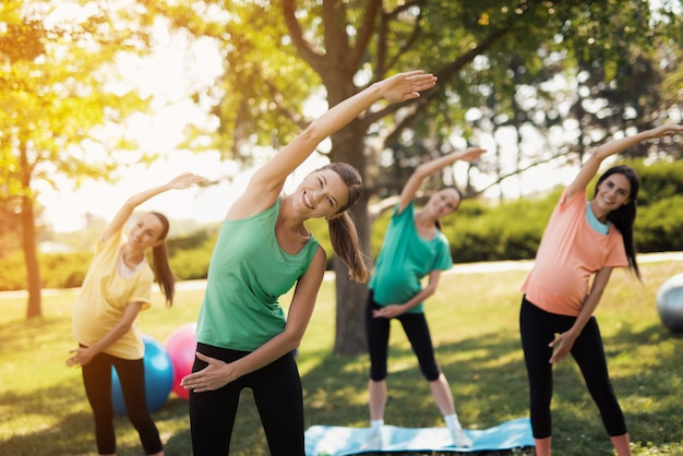 Trainer Show Tilts Seite. Fitness Bauch im Freien.