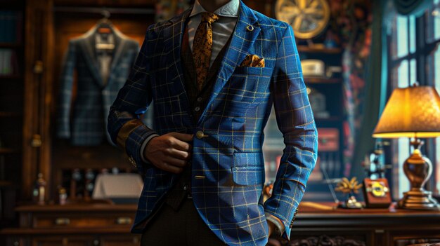 El traje azul y la corbata del maniquí de moda PNG