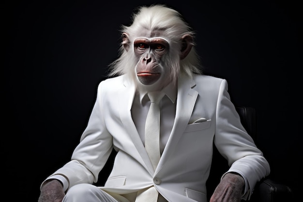 El traje blanco de Dapper Monkey genera Ai