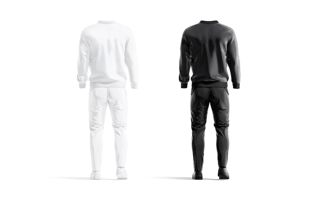 Traje deportivo en blanco y negro con maqueta de pantalones de bombardero