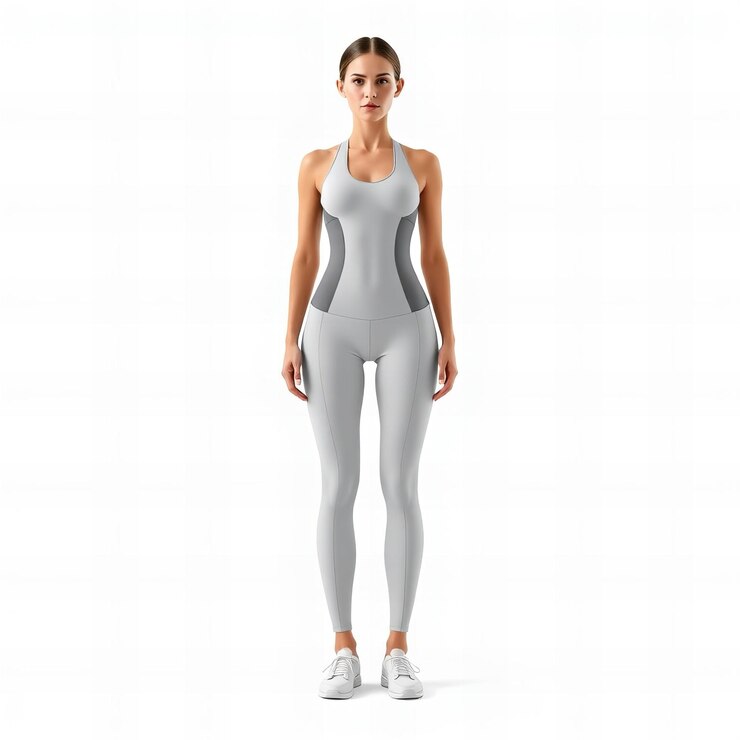 Traje deportivo sin costuras gris