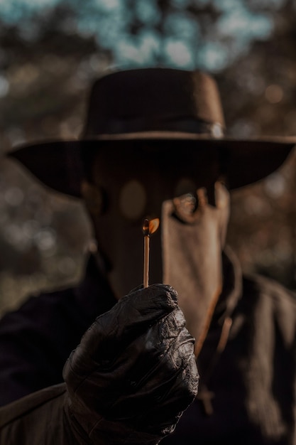 traje de doctor de la plaga de la muerte negra