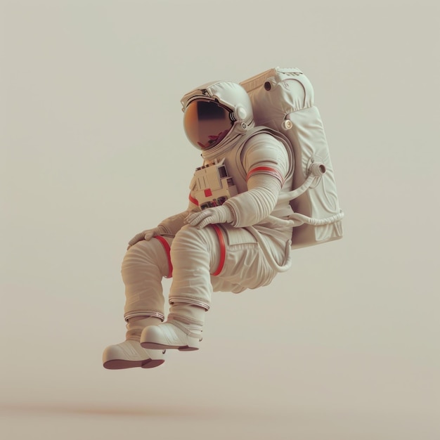 Traje espacial futurista Astronauta 3D Rendering copia espacio imágenes generadas por IA