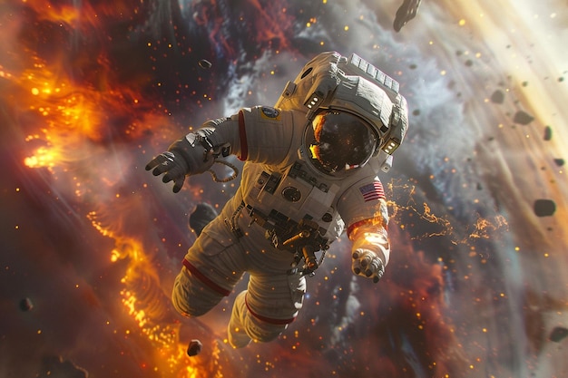 un traje espacial con un traje espacial puesto