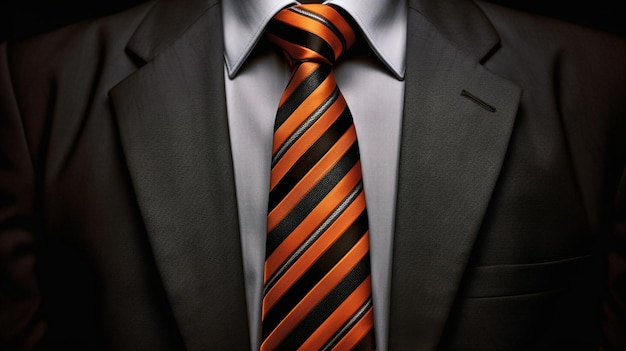 Traje de hombre de negocios profesional con corbata naranja