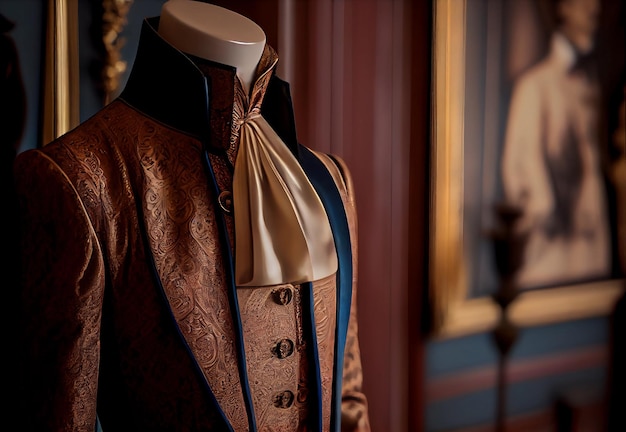 Traje de hombre del siglo XVIII en un interior histórico