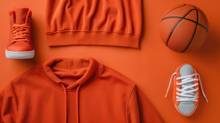 Un traje de jugador de baloncesto de fondo vista superior listo para el juego fondo de pantalla imágenes de fondo Hd