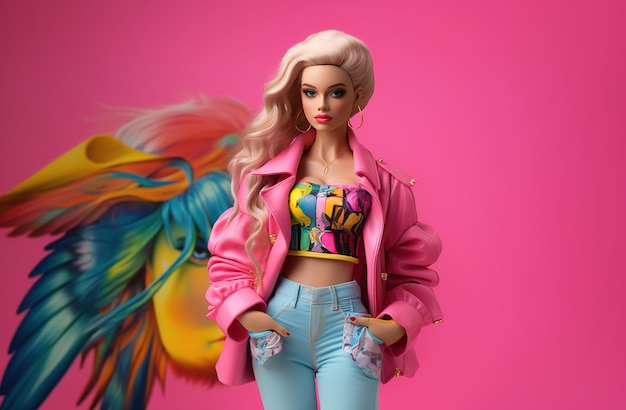 Foto traje de moda de barbie hiperrealismo