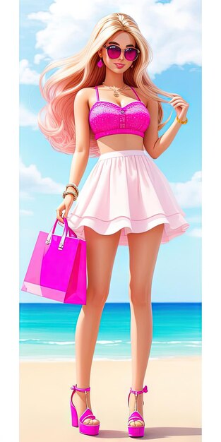 Traje de moda de verano para la muñeca Barbie Juerga de compras de moda