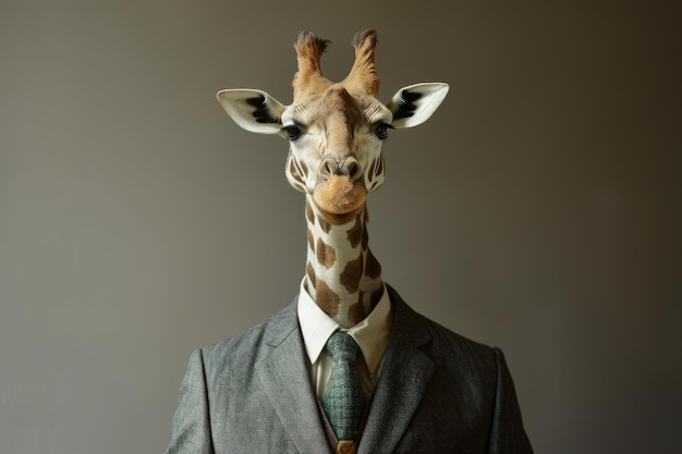 El traje de negocios cabeza de jirafa Generar Ai