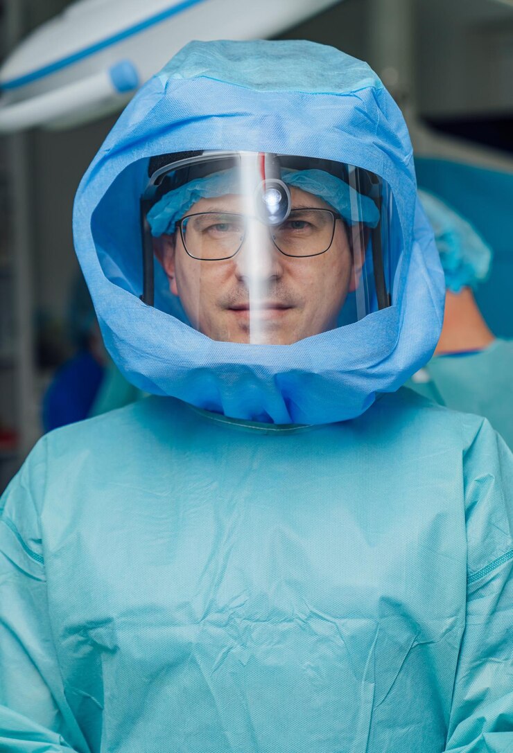 Traje de seguridad de coronavirus en hospital profesional Traje médico estéril protector