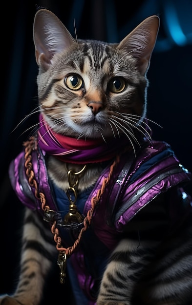 Trajes inspirados en los piratas Accesorios retratos de animales para una inmersiva aventura cinematográfica en el Caribe