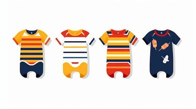 Trajes para niños en diferentes colores y diseños generados por la IA