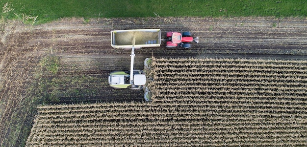 Foto traktor auf dem feld