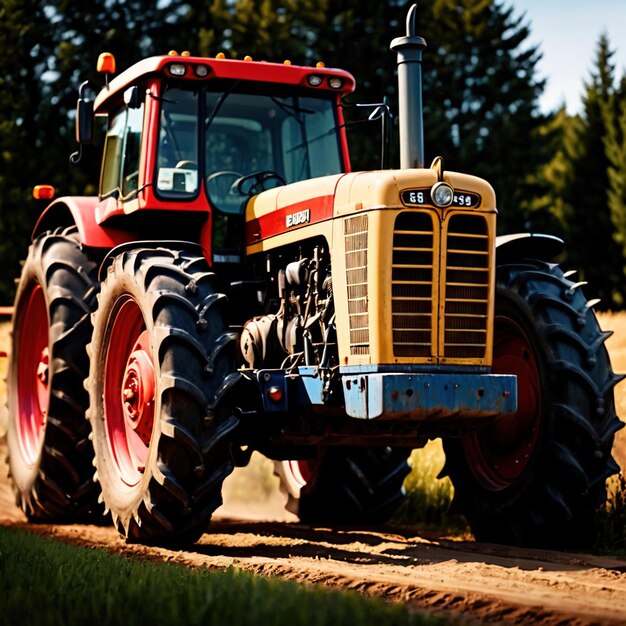 Foto traktor landwirtschaftliche landwirtschaftliche maschinen fahrzeug für die ernte von nutzpflanzen