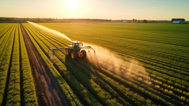 Traktor versprüht Pestizide Generative KI