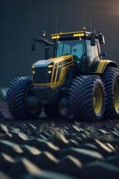 Foto traktorbepflanzung auf dem bauernhof generative ki