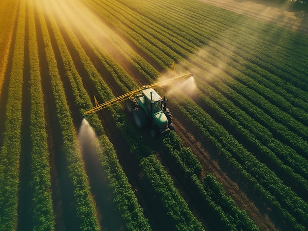 Traktorbewässerung Landwirtschaft Feld Sojabohnen Farm Ai erzeugt