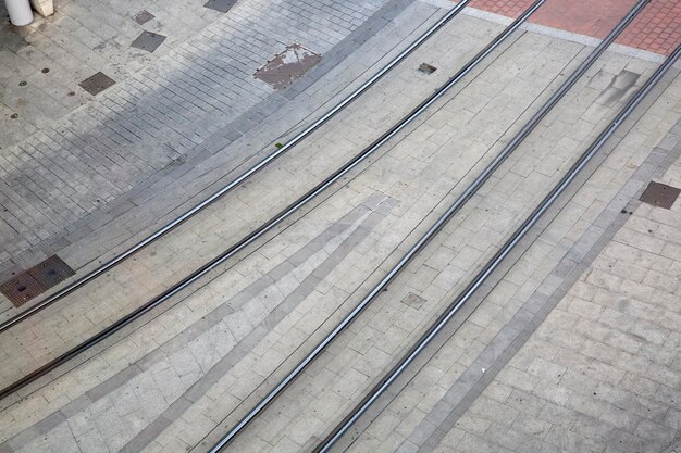 Tram Track em Saragoça, Aragão, Espanha