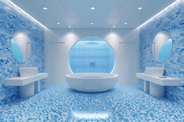 Tranquil Blue Escape Modernes Badezimmer-Design