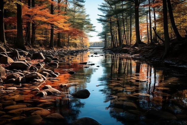 Tranquil_forest_pond_reflecting_colorful_au_407jpg