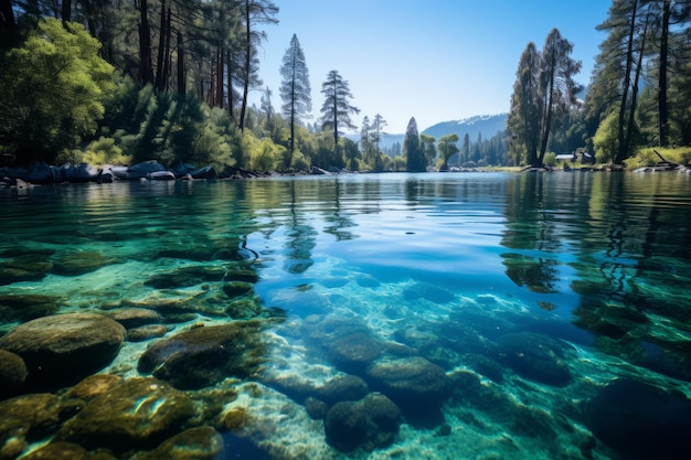 Tranquil Lagoon mit CrystalClear Blue Water Generative AI