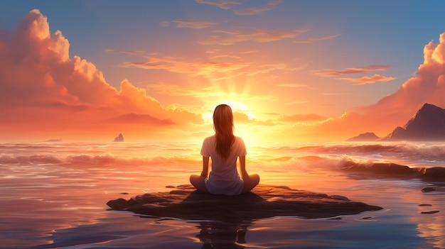 tranquil_sunset_meditação_by_the_sea