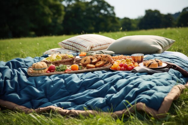 Tranquila canasta de picnic parque al aire libre Generar Ai