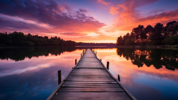 Tranquilidad al amanecer Un reflejo de la belleza de la naturaleza